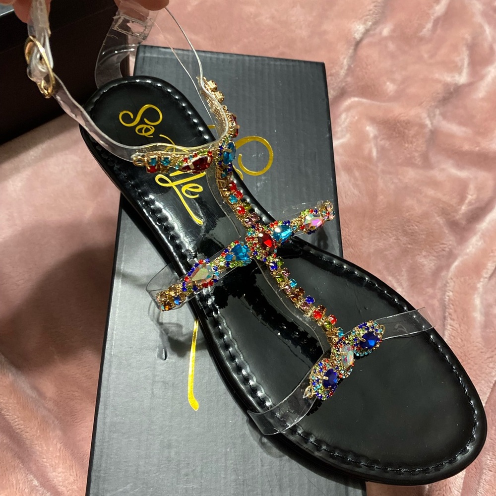 Multi color Rhinestone sandal